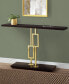 Gold Metal 48"H Console Accent Table in Cappuccino