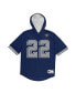 Фото #4 товара Men's Emmitt Smith Navy Dallas Cowboys Retired Player Mesh Name and Number Hoodie T-shirt