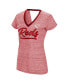 ფოტო #3 პროდუქტის Women's Red Cincinnati Reds Halftime Back Wrap Top V-Neck T-shirt