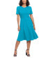 ფოტო #1 პროდუქტის Petite Fit & Flare Scuba Crepe Midi Dress