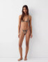 Фото #4 товара Bershka tie side bikini bottoms co-ord in leopard print