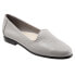 Trotters Liz Tumbled T1807-020 Womens Gray Extra Wide Loafer Flats Shoes
