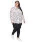 ფოტო #4 პროდუქტის Plus Size Whimsical Graphic Button-Front Blouse, Created for Macy's