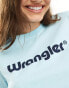 Wrangler front logo t-shirt in light blue Синий, XS - фото #2