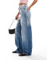 Фото #4 товара Weekday Rail mid waist baggy fit jeans in tide blue wash