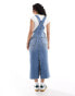 Фото #4 товара ASOS DESIGN denim dungaree dress in midwash blue