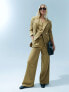 Фото #3 товара ASOS DESIGN premium wide leg trousers with wool in camel