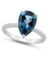 ფოტო #1 პროდუქტის Women's London Blue Topaz (3-2/3 ct.t.w.) and Diamond (1/10 ct.t.w.) Ring in Sterling Silver