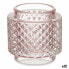 Candleholder Pink Glass (9 x 8,8 x 9 cm) (12 Units)