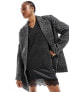 Фото #3 товара ASOS DESIGN Tall oversized tailored jacket in black herringbone