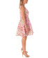 Фото #3 товара Women's Zipper-Front Floral Jacquard Fit & Flare Dress