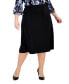 Фото #1 товара Plus Size Pull-On Knit Midi Skirt