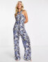 & Other Stories ring detail wide leg jumpsuit in print