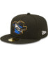 Men's Black Quad Cities River Bandits Authentic Collection Team Alternate 59FIFTY Fitted Hat Черный, 7 1/4 - фото #1