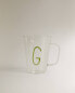 Borosilicate mug with initial g
