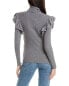 Rain + Rose Ruffle Sweater Women's Grey L