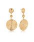 Фото #1 товара Textured Disc 18K Gold-Plated Statement Earrings