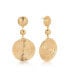 ფოტო #1 პროდუქტის Textured Disc 18K Gold-Plated Statement Earrings