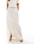 Фото #5 товара Vero Moda mix and match linen touch tie waist column maxi skirt with front split in beige