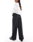 Фото #8 товара Stradivarius Petite tailored pull on trouser in black pinstripe