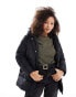 Threadbare – Mittellange Pufferjacke in Schwarz