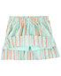 Фото #12 товара Комплект для девочек Carterʻs "Модные бабочки" - топ с пышными рукавами и юбка-шорты в полоску.
