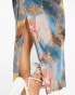 In The Style mesh column maxi skirt co-ord in blue marble 40 - фото #8