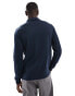 Farah Creston quarter zip polo sweatshirt in navy