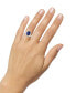 Lab-Grown Blue Sapphire (3-7/8 ct. t.w.) & Lab-Grown White Sapphire (1/6 ct. t.w.) Statement Ring in Sterling Silver