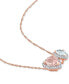 ფოტო #4 პროდუქტის Morganite (1-1/10 ct. t.w.), Aquamarine (5/8 ct. t.w.) & Diamond (1/5 ct. t.w.) Two-Stone Halo 17" Pendant Necklace in 14k Rose Gold