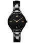 ფოტო #1 პროდუქტის Women's Reina Black Stainless Steel Bracelet Watch 30mm