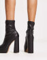 Фото #4 товара NA-KD platform high heeled boots in black
