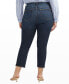 ფოტო #2 პროდუქტის Plus Size Ruby Mid Rise Straight Cropped Jeans