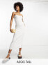 Фото #1 товара ASOS DESIGN Tall knitted bandeau midi dress in white