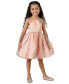 ფოტო #1 პროდუქტის Toddler & Little Girls Illusion-Bodice Floral-Print Organza Social Dress