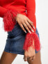 Фото #3 товара Wednesday's Girl fitted rib jumper with fluffy cuffs in red