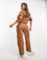 ASOS DESIGN cargo barrel leg trouser in ginger co-ord