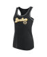 Фото #3 товара Women's Black Boston Bruins Wordmark Logo Racerback Scoop Neck Tank Top