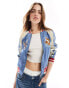 Фото #2 товара Superdry Sukajan embroidered bomber jacket in wedgewood blue