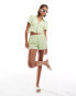 Miss Selfridge co-ord mini fitted top in green gingham Grünes Karomuster, 46 - фото #2