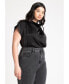 ფოტო #2 პროდუქტის Plus Size Pleat Detail Satin Shirt