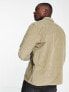 New Look 3 pocket cord overshirt in ecru