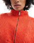 Фото #4 товара Native Youth zip up funnel neck chunky jumper co-ord in red