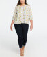 Фото #4 товара Plus Size Super Soft Floral Print Cardigan Sweater