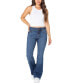 Juniors' Double-Button Flare Jeans