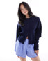 Daisy Street fitted waist cardigan in navy