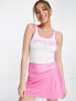 Daisy Street Active crop vest in white and pink