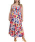 ფოტო #1 პროდუქტის Plus Size Floral-Print Maxi Dress