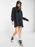 Фото #3 товара Threadbare Jenna half zip mini sweater dress in black