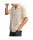 Men's Patchwork Double Weave Short Sleeve Camp Collar Shirt